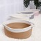 ABenkle Cute Small Woven Basket with Handles, 12"x 8" x 5" Rope Room Shelf Storage Basket Chest Box for Cat and Dog Toys, Empty Decorative Gift - White
